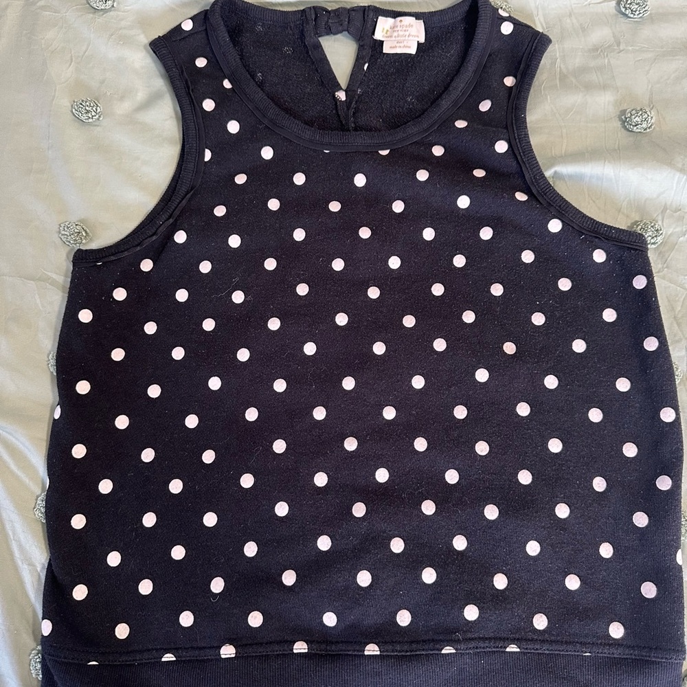 Kate Spade Black and White Polka Dot Tank Top